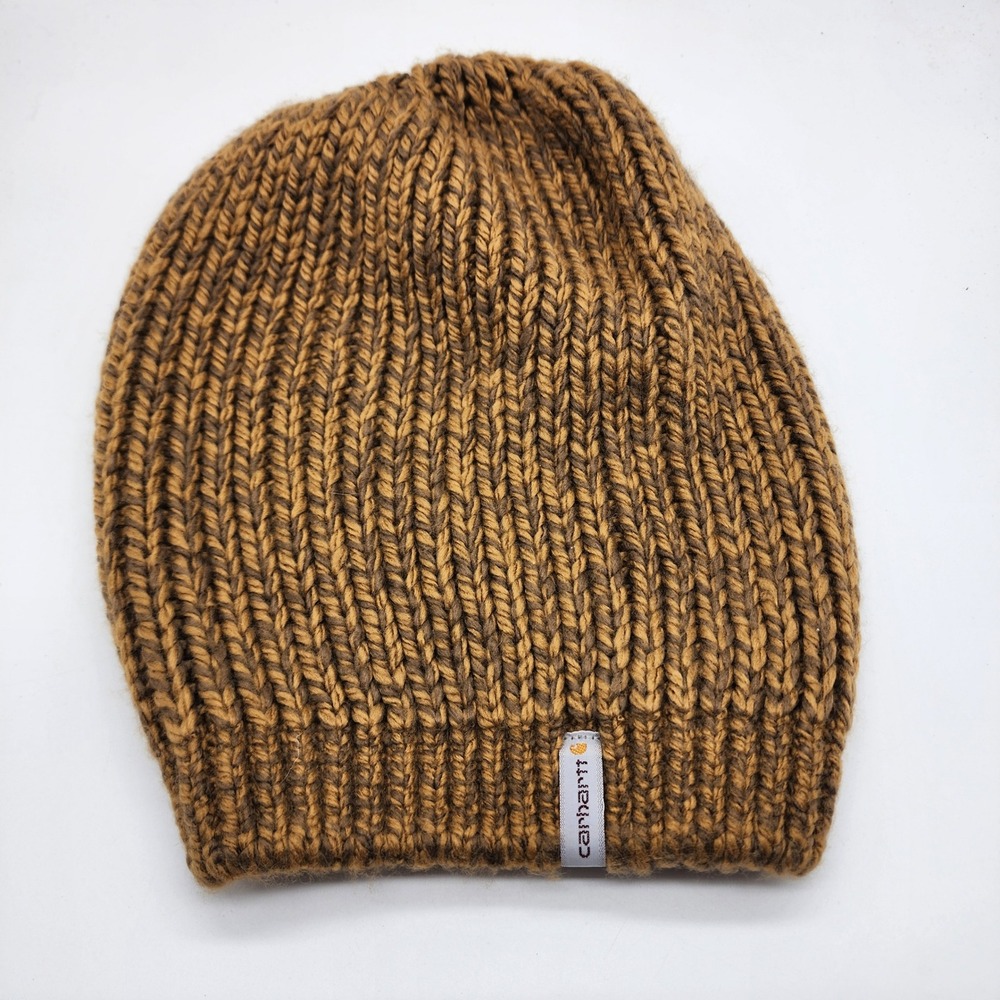 Carhartt Marled Rib Knit Beanie Hat Unisex One Size Brown Acrylic Winter